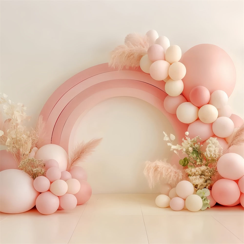 Rainbow Backdrop Blush Rainbow Balloon Arch Newborn Backdrop LXX58-363