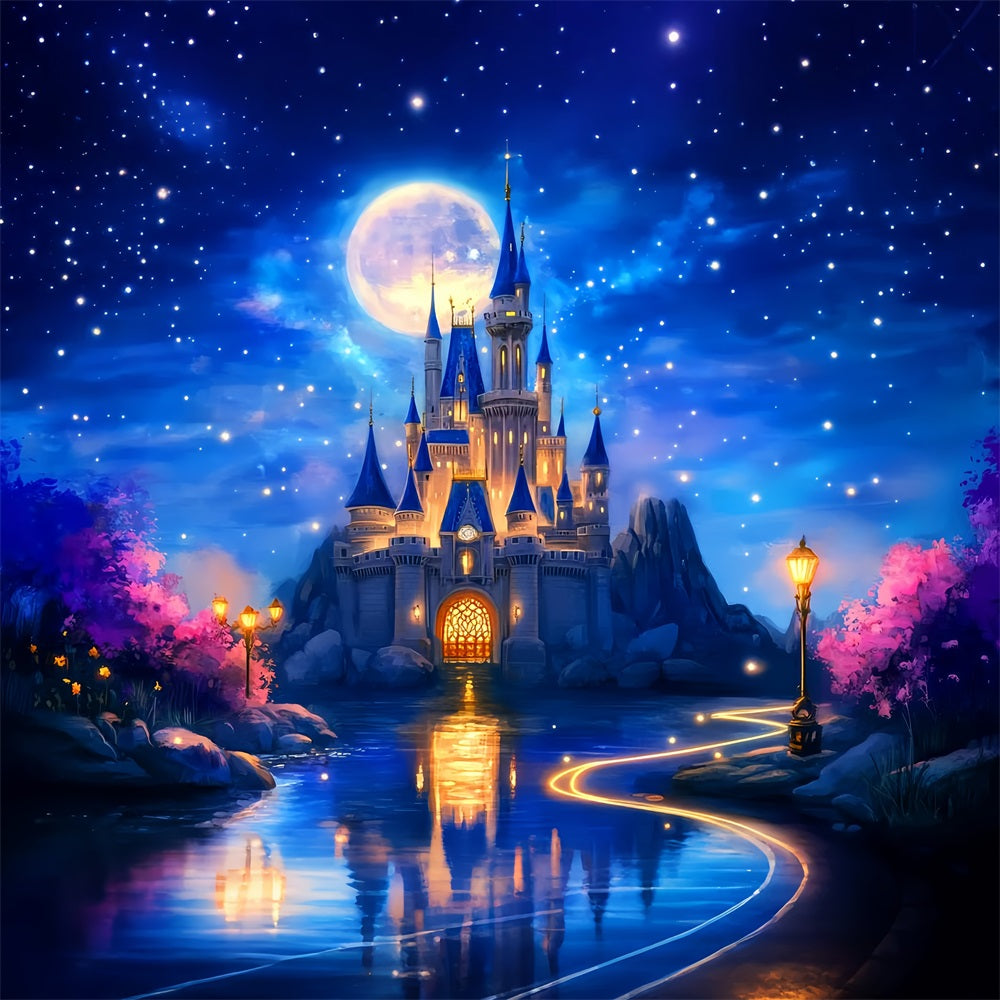 Castle Backdrop Starry Night Fantasy Castle Newborn Photoshoot Backdrop LXX58-368