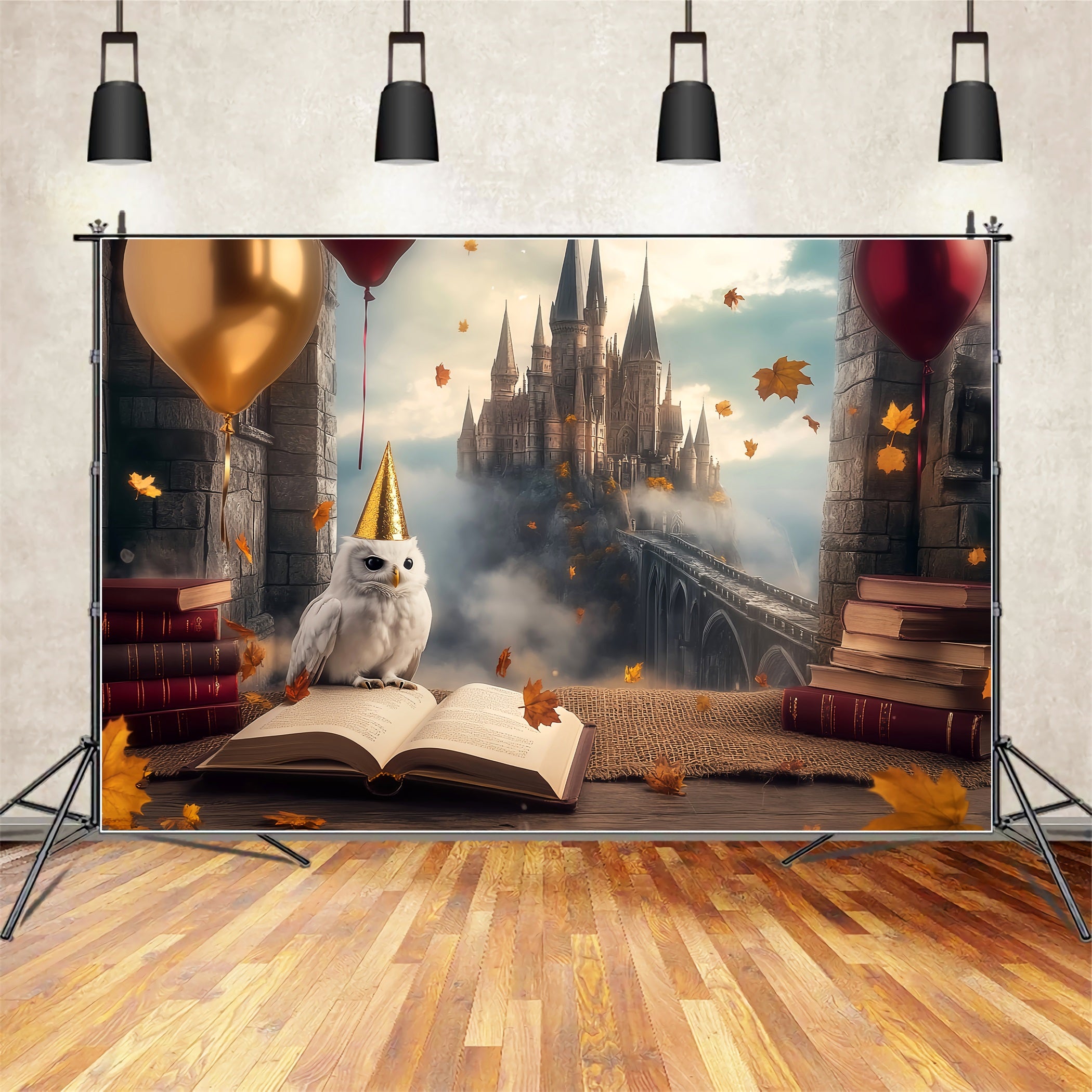 Castle Backdrop Autumn Owl Magic Castle Kids Backdrop LXX58-369