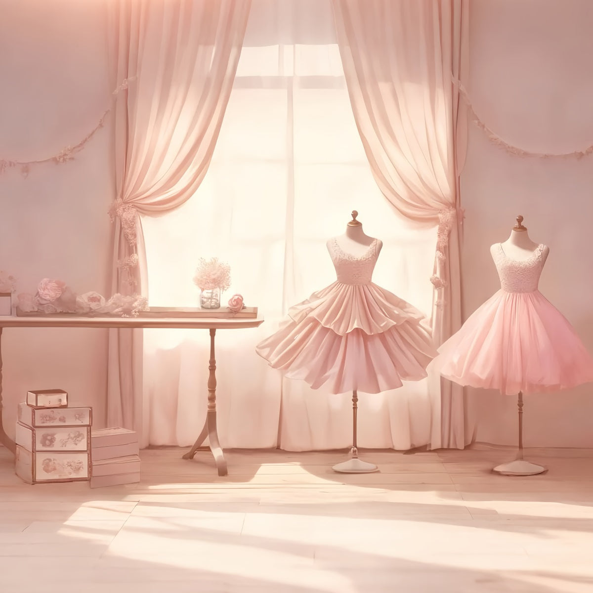 Dance Backdrop Pink Dress Mannequin Display Photography Dance Backdrop LXX59-1
