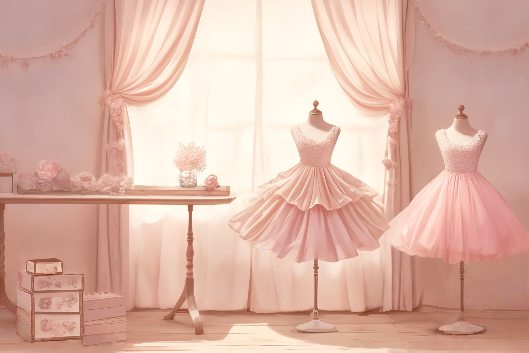 Dance Backdrop Pink Dress Mannequin Display Photography Dance Backdrop LXX59-1