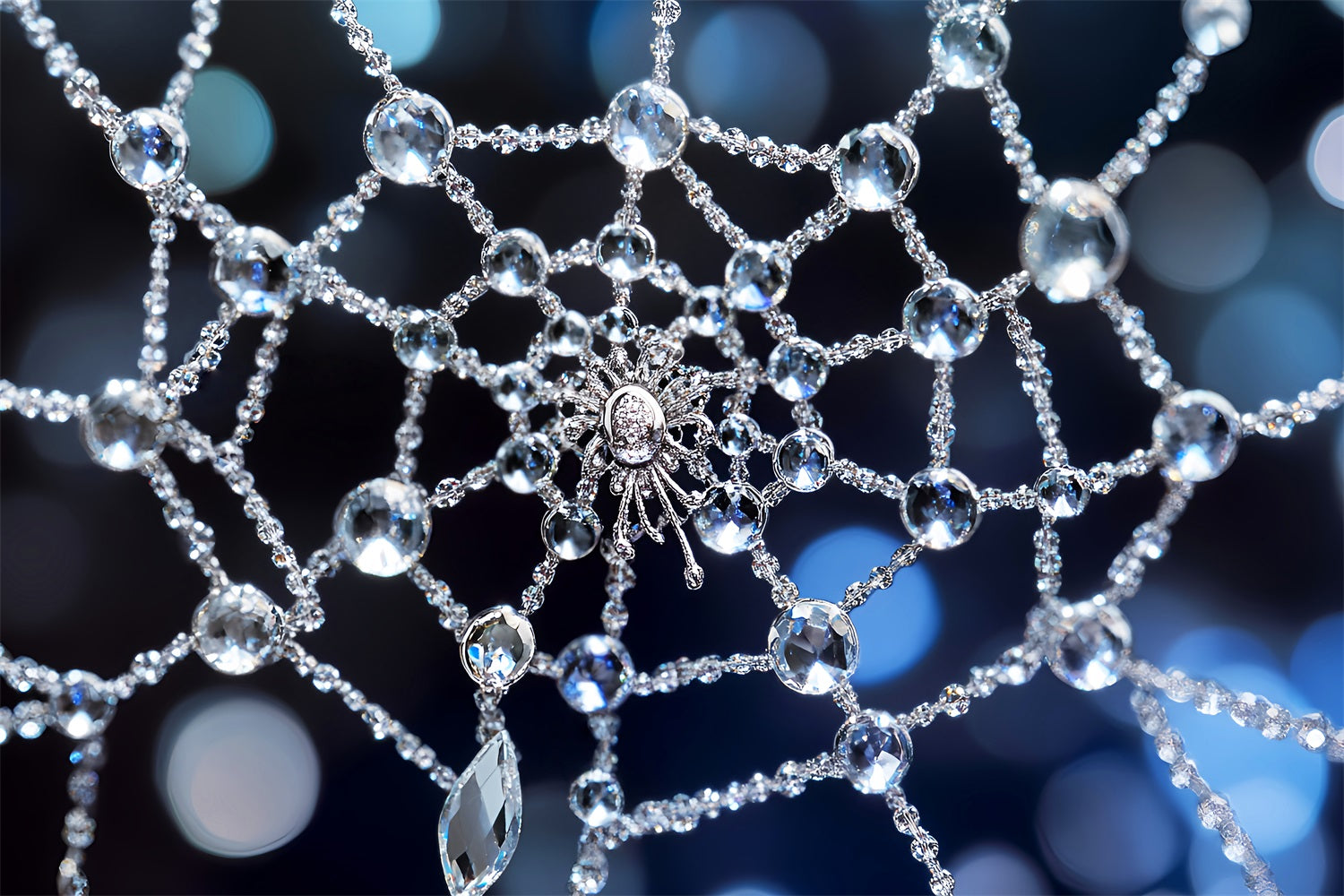 Halloween Spider Backdrop Crystal Spiderweb Sparkle Halloween Backdrop Ideas LXX59-109