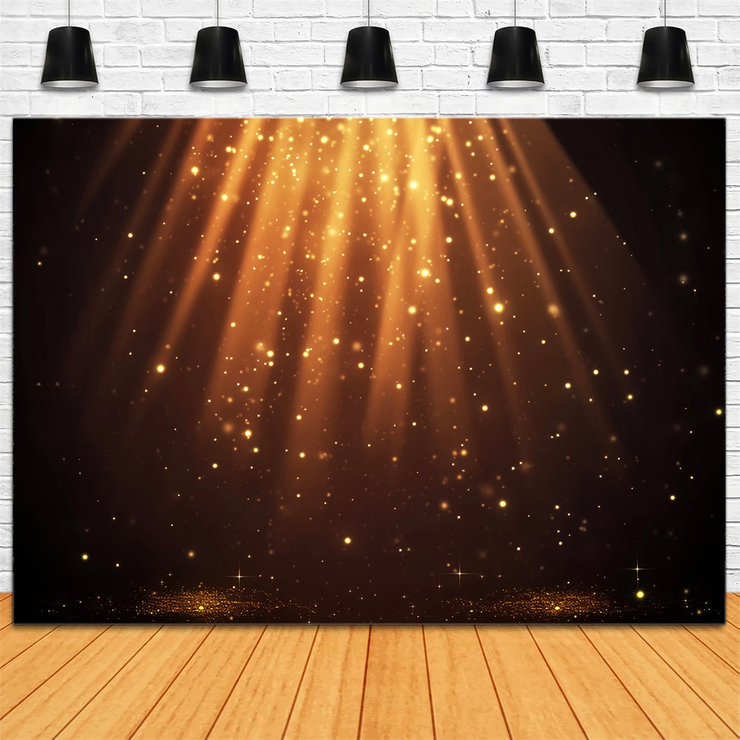 Spotlight Backdrop Sparkling Golden Glitter Rays Dance Backdrops LXX59-11