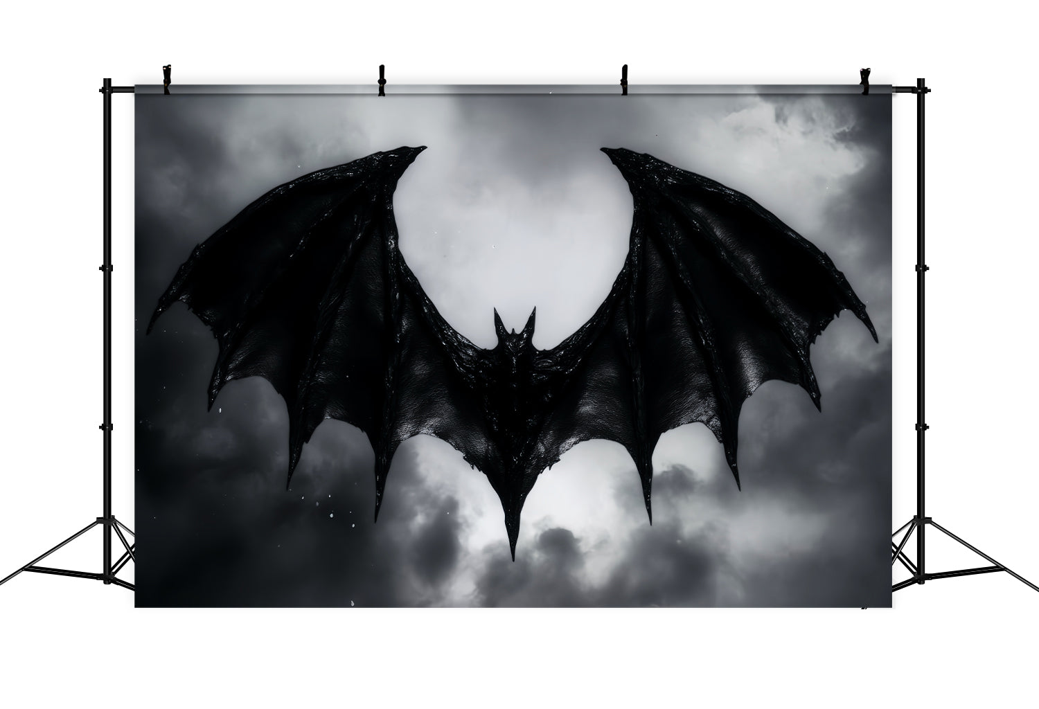 Halloween Bat Backdrop Dark Winged Bat Silhouette Halloween Photo Backdrops LXX59-110