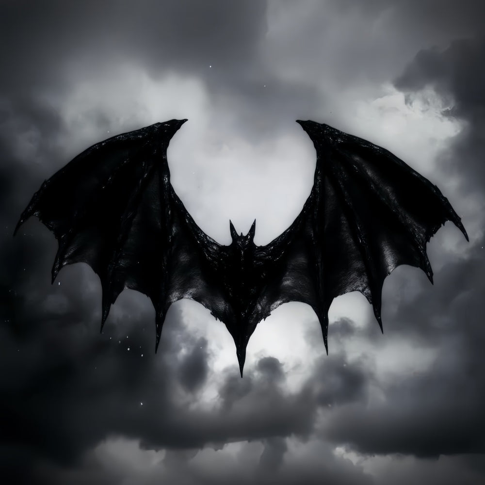 Halloween Bat Backdrop Dark Winged Bat Silhouette Halloween Photo Backdrops LXX59-110
