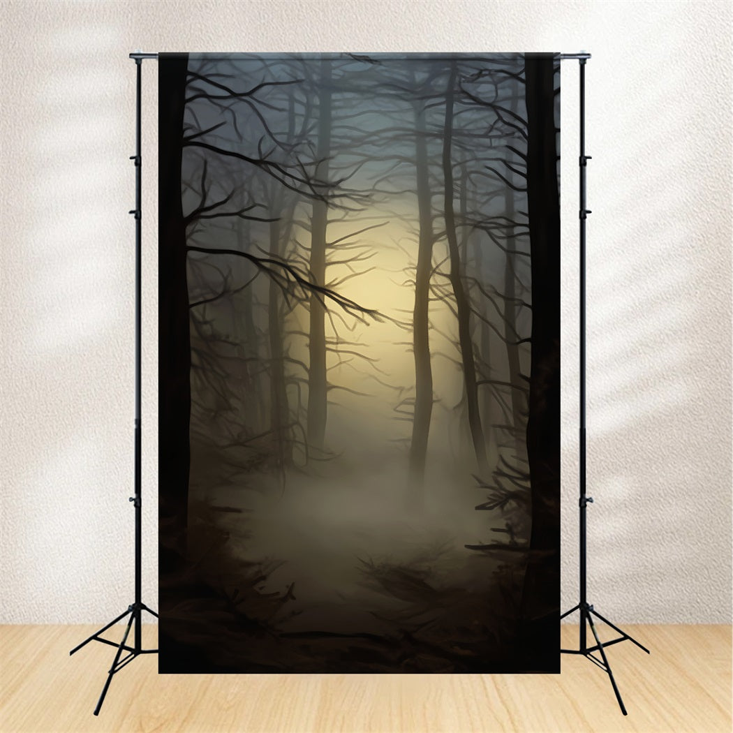 Haunted Forest Backdrop Misty Glow Haunted Forest Halloween Backdrops LXX59-117