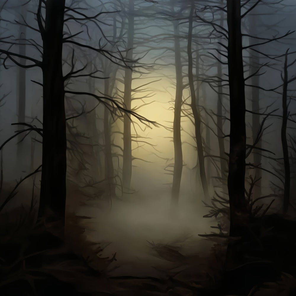 Haunted Forest Backdrop Misty Glow Haunted Forest Halloween Backdrops LXX59-117