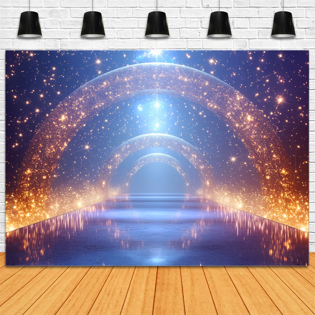 Spotlight Backdrop Sparkling Galaxy Archway Lights School Dance Backdrop LXX59-13