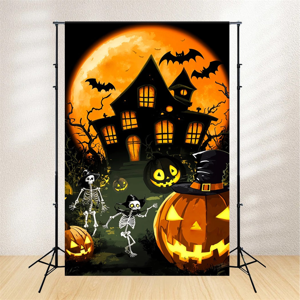 Haunted Forest Backdrop Haunted Mansion Skeleton Parade Halloween Photo Backdrop LXX59-131