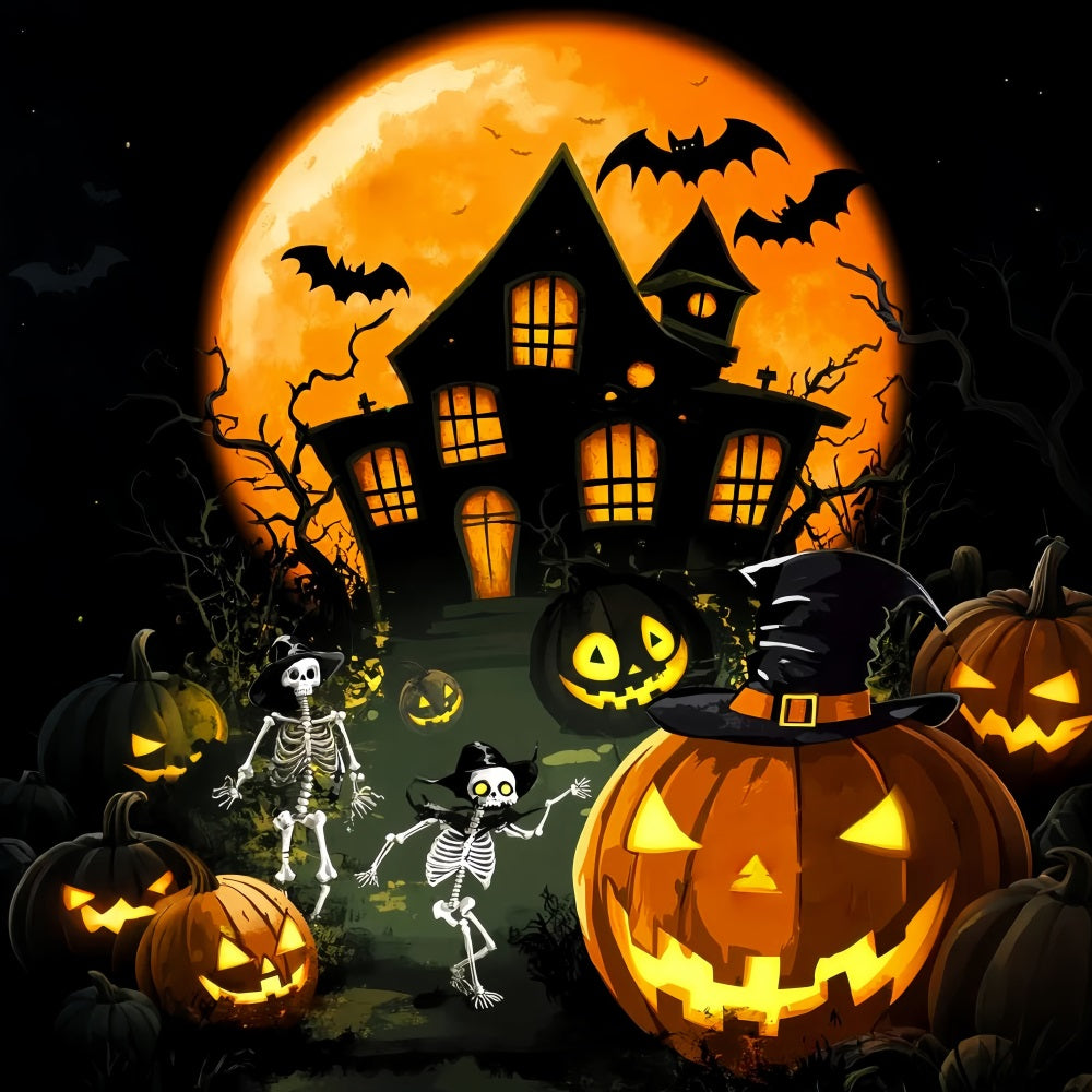 Haunted Forest Backdrop Haunted Mansion Skeleton Parade Halloween Photo Backdrop LXX59-131