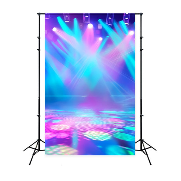 Abstract Dance Studio Backdrop Vibrant Neon Stage Illumination Dance Backdrop LXX59-14