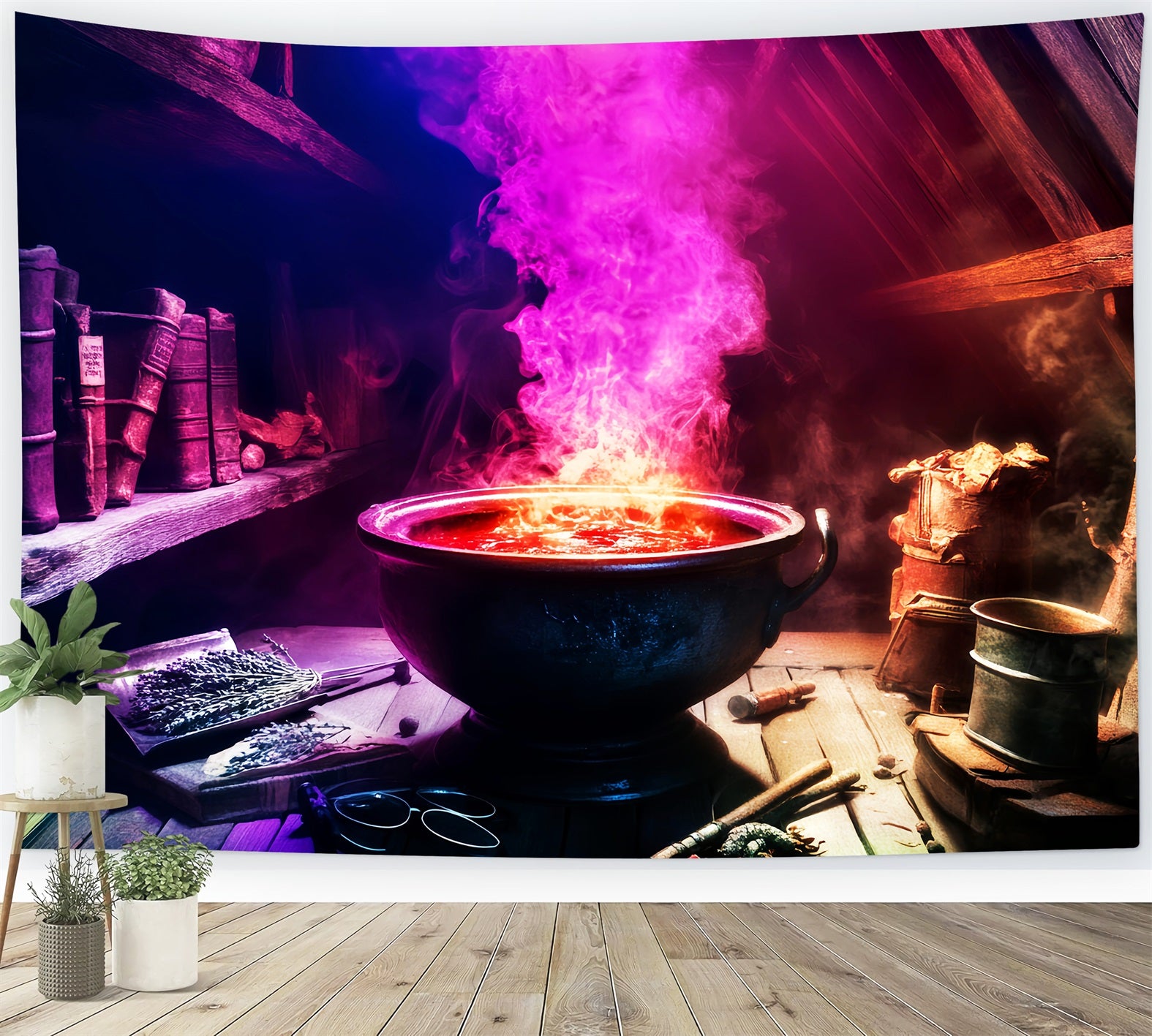 Halloween Color Backdrop Witch Potion Cauldron Mystic Room Halloween Backdrop Ideas LXX59-143