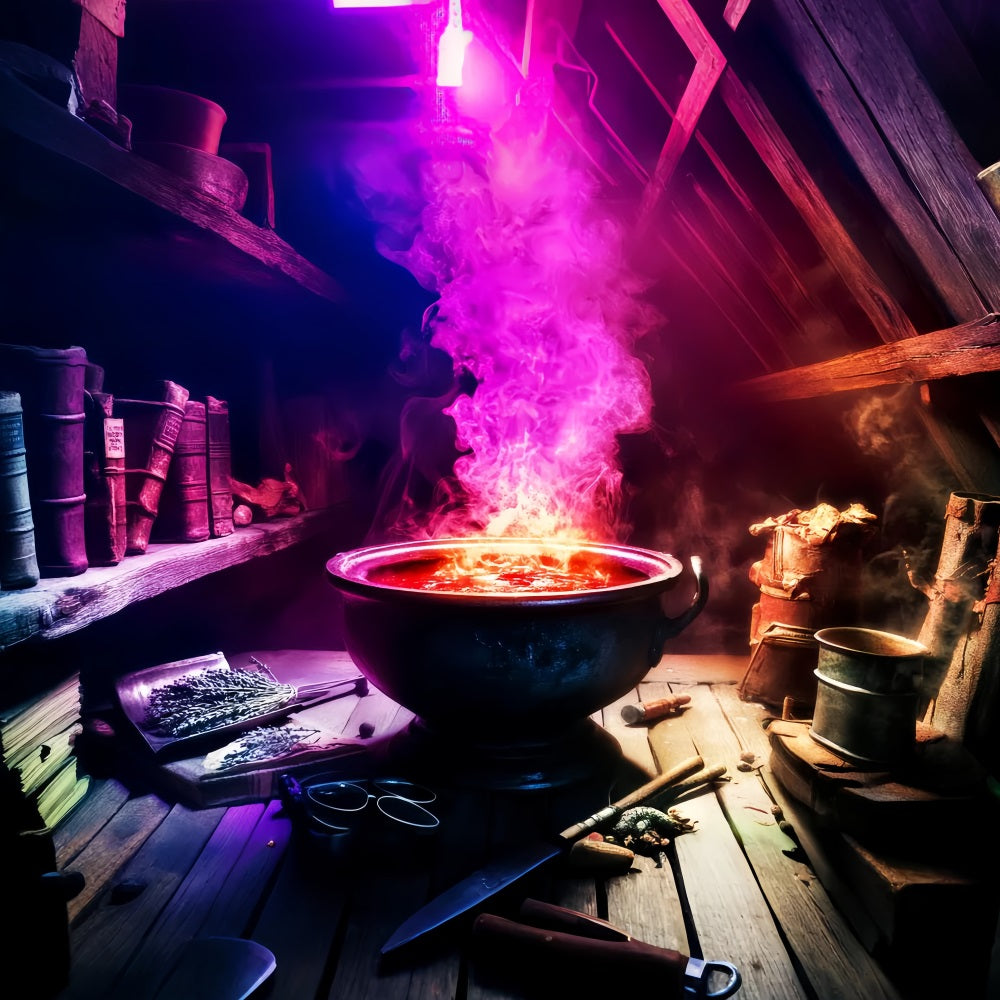Halloween Color Backdrop Witch Potion Cauldron Mystic Room Halloween Backdrop Ideas LXX59-143