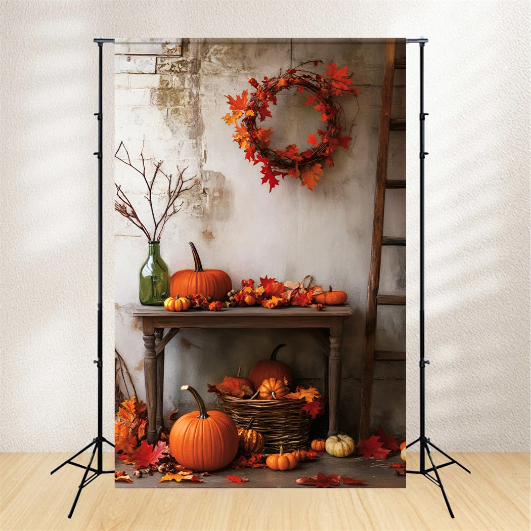 Halloween Color Backdrop Rustic Pumpkin Autumn Arrangement Halloween Backdrop Ideas LXX59-149