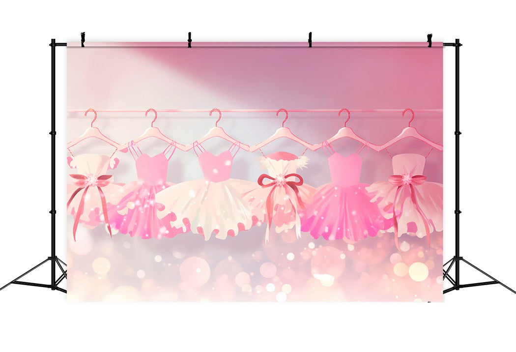 Dance Studio Backdrop Pastel Pink Ballet Dresses Row Dance Backdrop LXX59-15