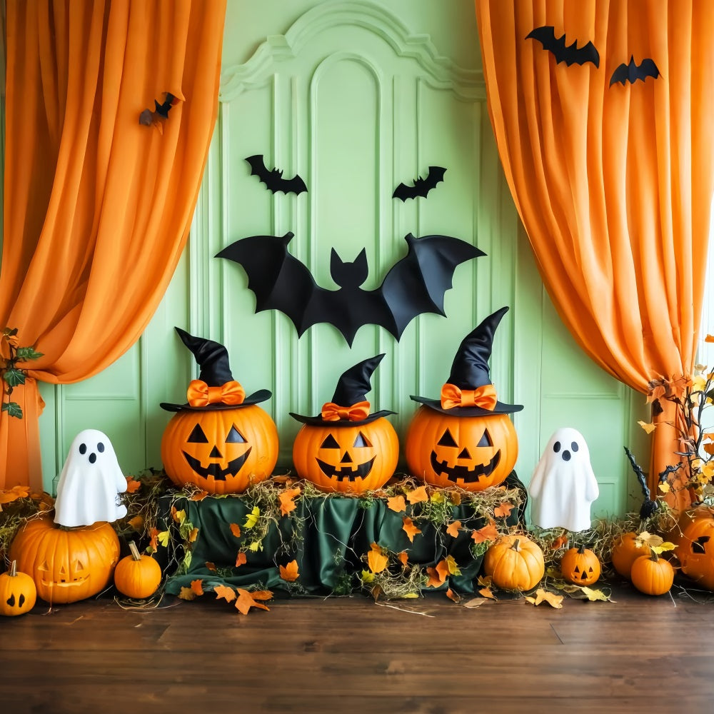 Halloween Graveyard Backdrop Pumpkin Ghost Witch Bats Halloween Backdrop Ideas LXX59-158