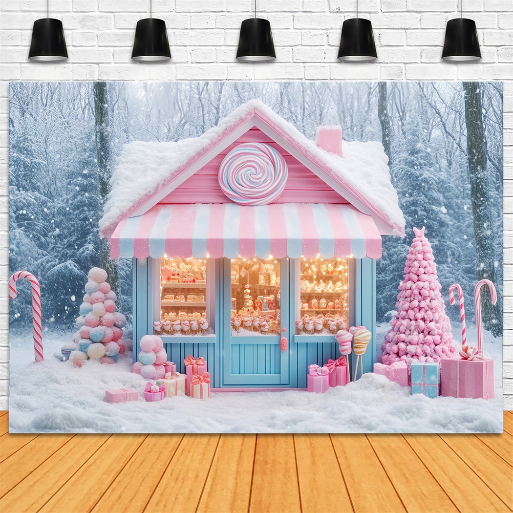 Candyland Backdrop Candy Shop Winter Wonderland Christmas Backdrop LXX59-162