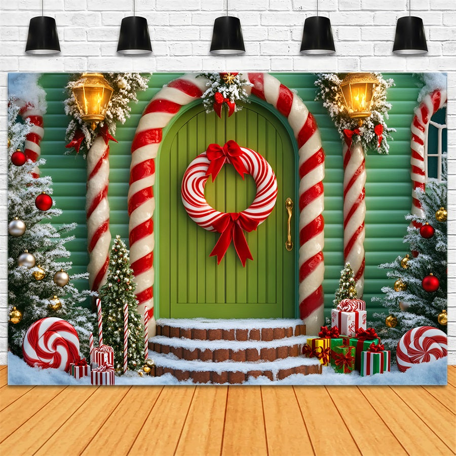 Candyland Backdrop Candy House Pastel Wonderland Christmas Photo Backdrops LXX59-166
