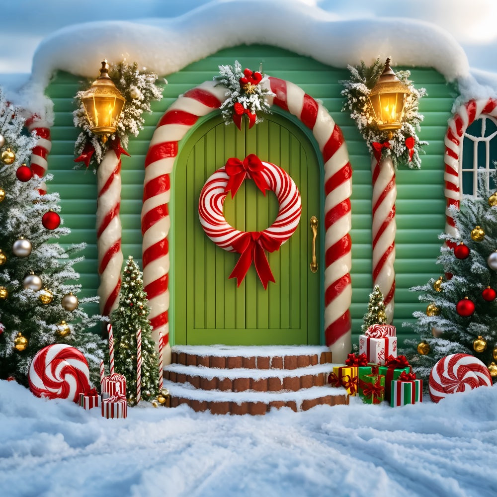 Candyland Backdrop Candy House Pastel Wonderland Christmas Photo Backdrops LXX59-166
