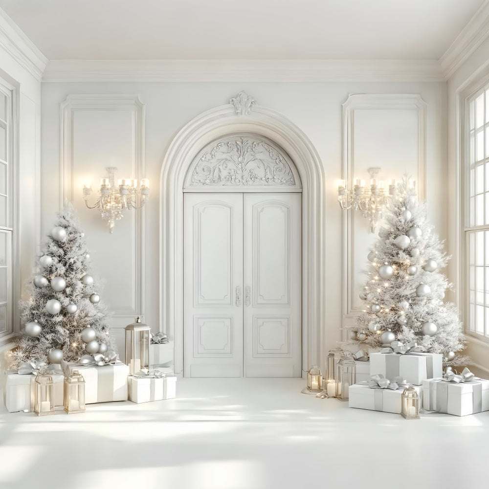 White Christmas Backdrop Elegant Door Christmas Trees White Christmas Backdrop LXX59-169