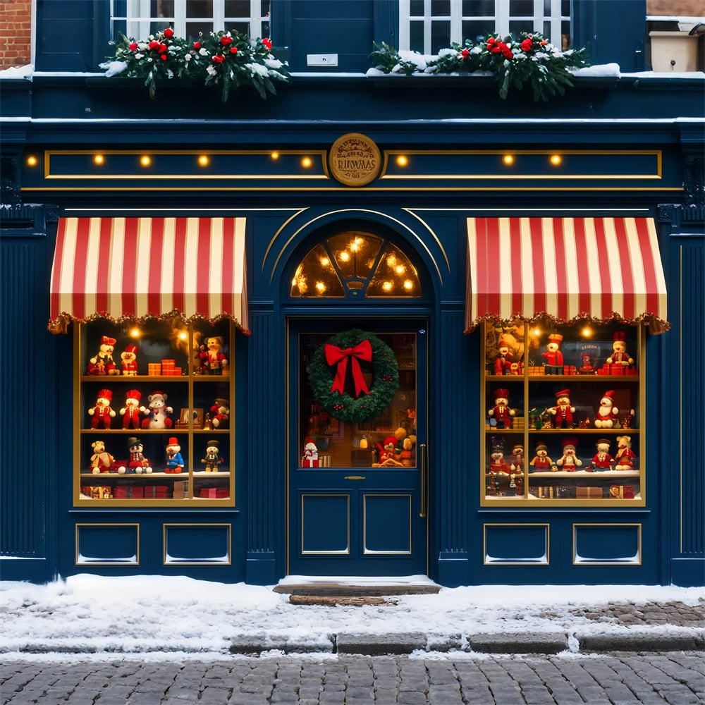 Toy Store Backdrop Shop Window Holiday Display Christmas Photography Backdrops LXX59-188