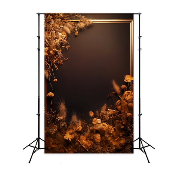 Abstract Backdrop Golden Frame Withered Flower Dance Backdrops LXX59-28