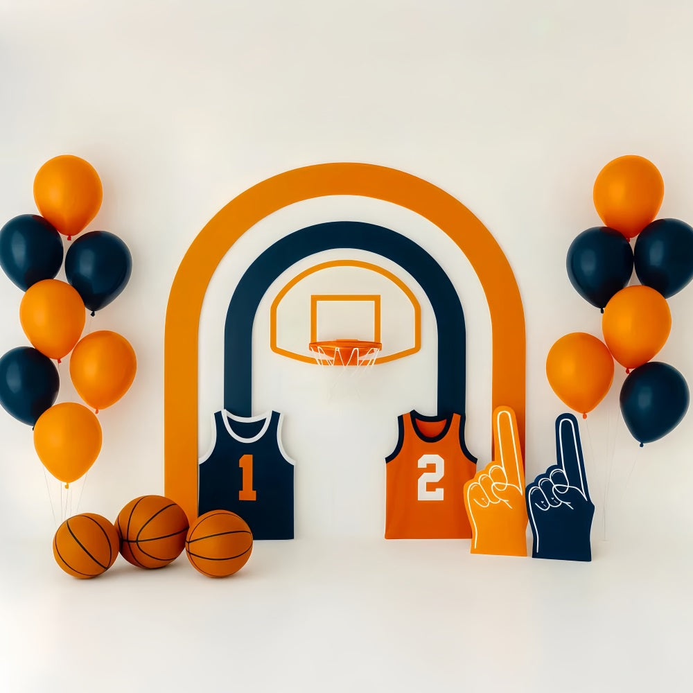 Sports Backdrop Orange Blue Basketball Display Basketball Backdrop LXX59-305