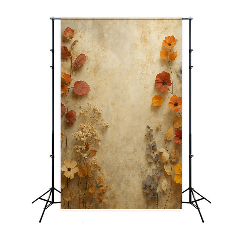 Portrait Backdrops Autumn Dried Floral Texture Portrait Photo Backdrop LXX59-425