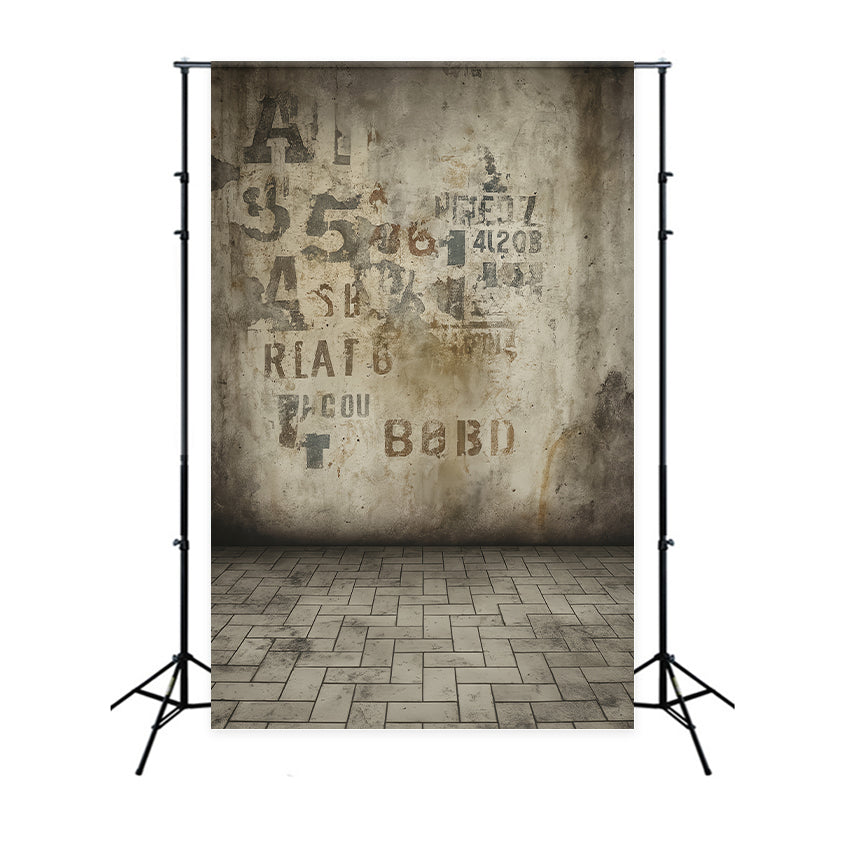Portrait Studio Backdrop Vintage Graffiti Concrete Texture Portrait Backdrop LXX59-427