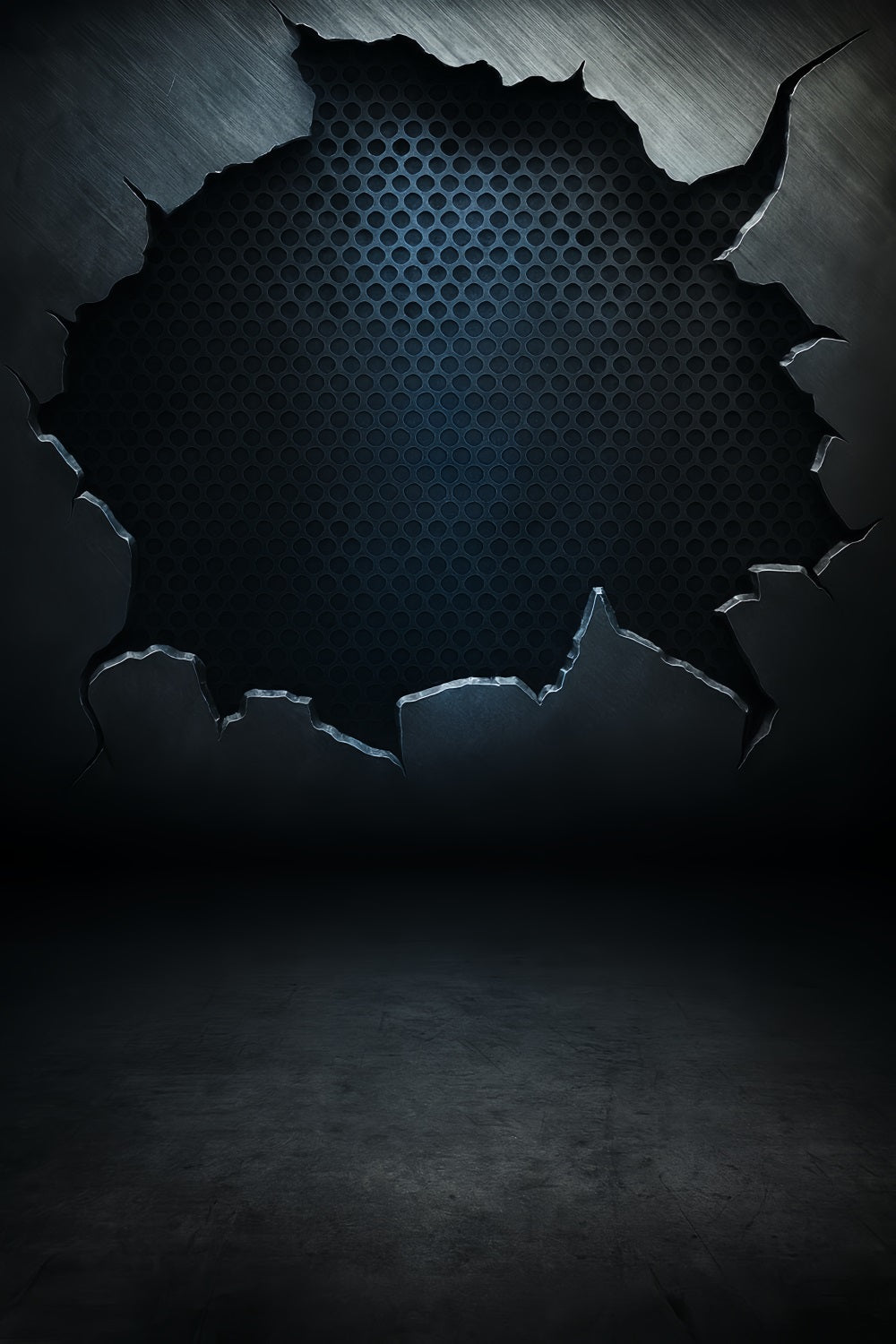 Concrete Photo Backdrop Industrial Metal Grid Texture Portrait Backdrop LXX59-432