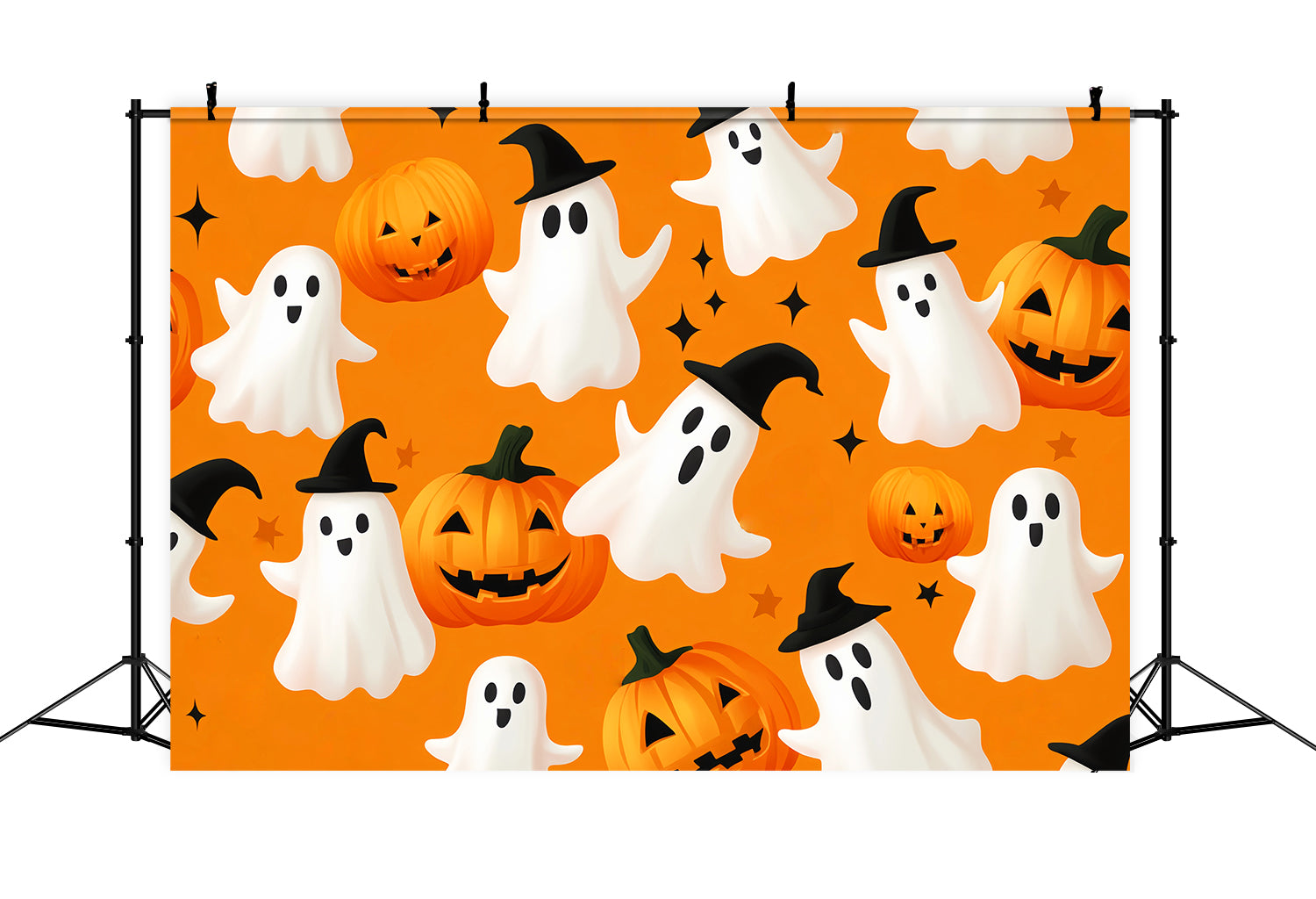 Ghost Backdrop Pumpkin Ghost Pattern Design Halloween Photo Backdrop LXX59-88