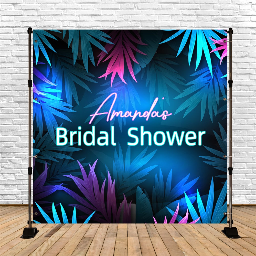 Wedding Photo Backdrop Tropical Neon Dream Personalized Backdrop LXX6-103