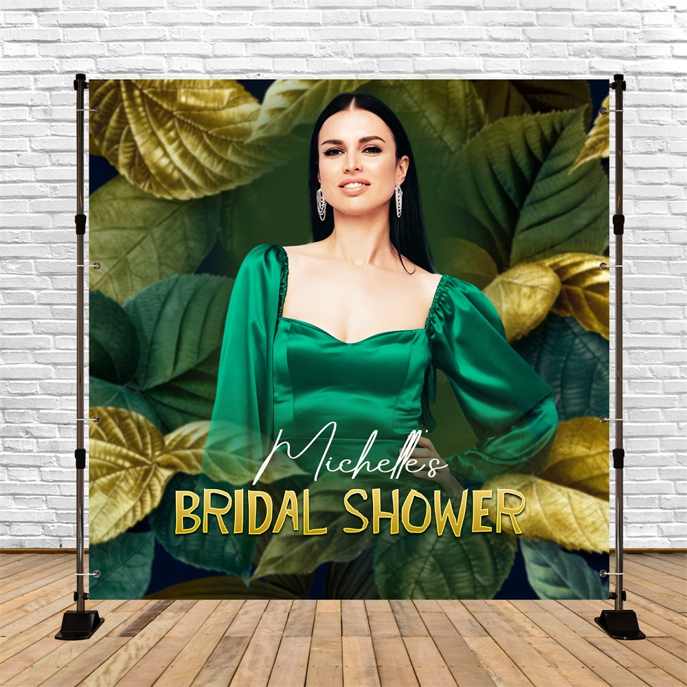 Bridal Shower Photo Backdrop Bold Beauty Leaf Customized Backdrop LXX6-112