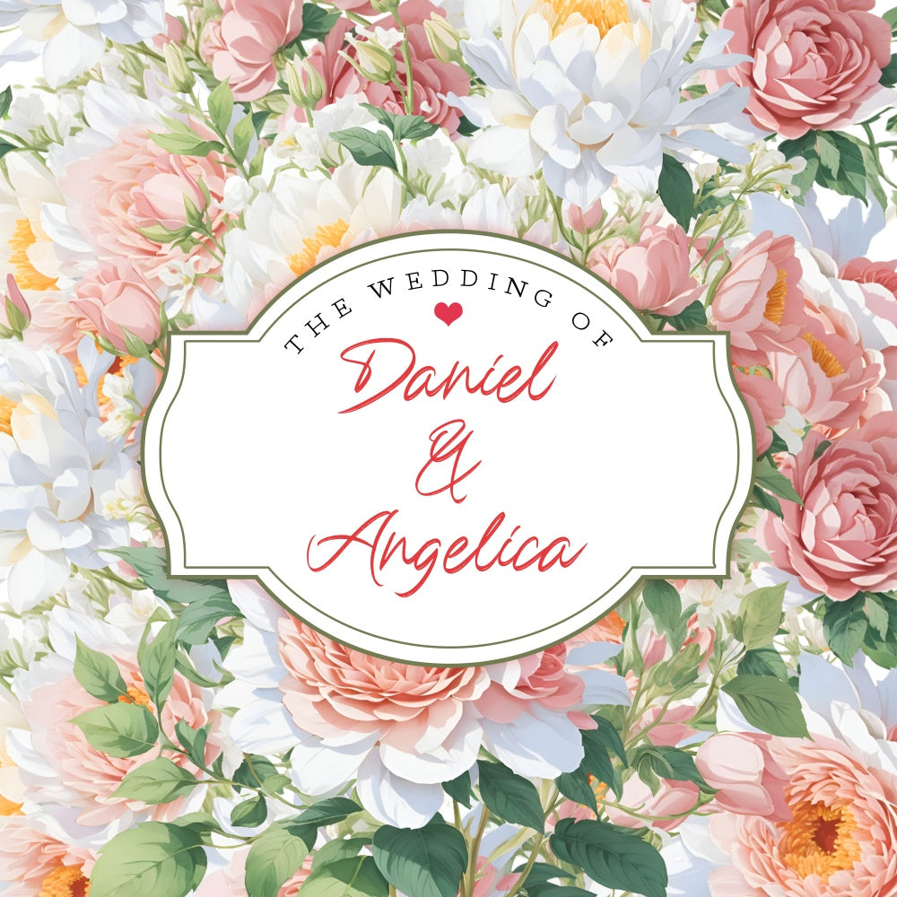 Personalized Backdrop For Wedding Lush Floral Harmony Backdrop LXX6-145
