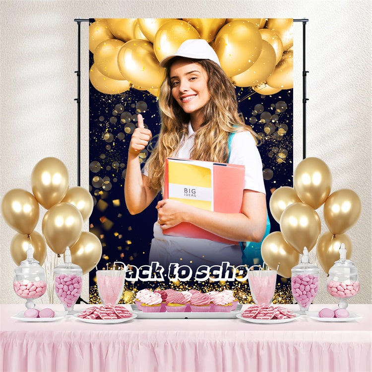School Backdrop Confetti Golden Balloon Personalized Backdrop LXX6-16