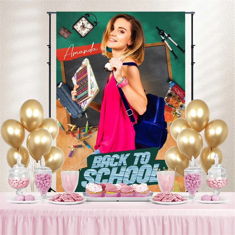 Back To School Backdrop Retro School Charm Customized Backdrop LXX6-19