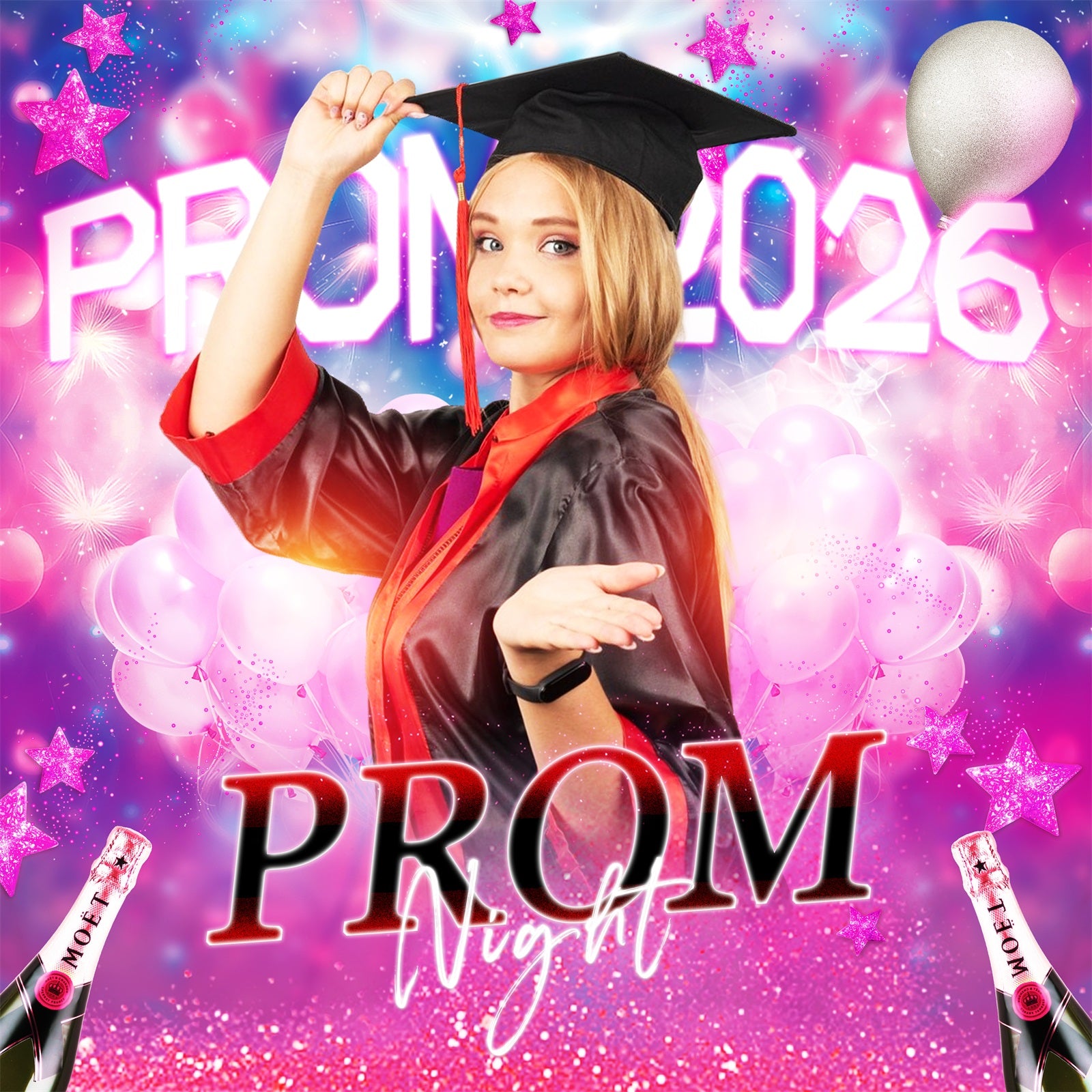 Prom 2026 Backdrop Fantasy Lights Customized Party Graduation Backdrop LXX6-199