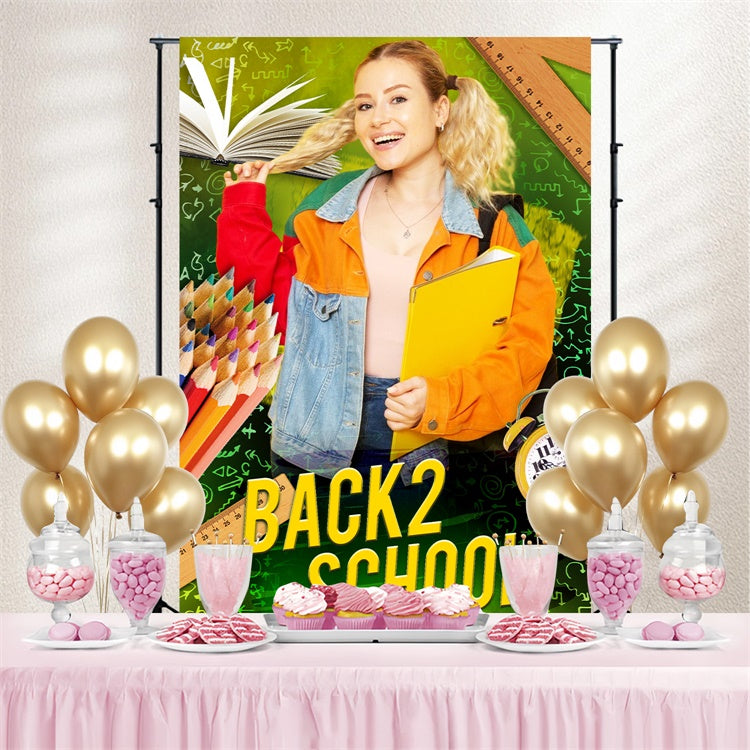 School Picture Backdrop School Tools Smile Customized Backdrop LXX6-24