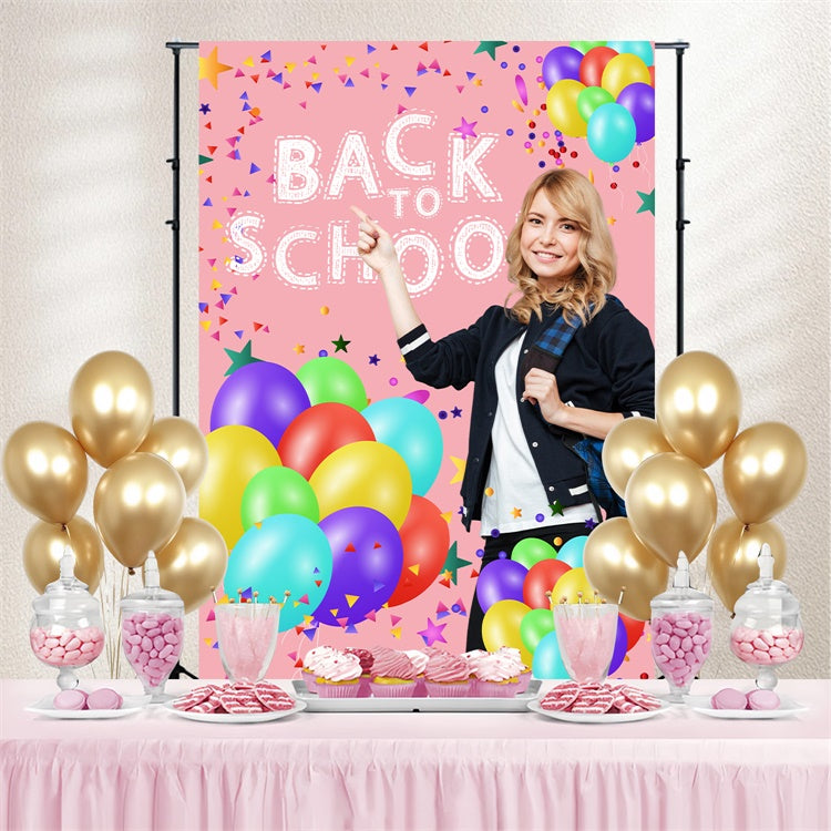 School Backdrop Bright Balloon Confetti Personalized Backdrop LXX6-25