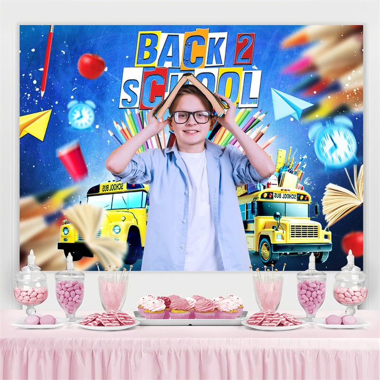 Back To School Backdrop School Bus Energy Customized Backdrop LXX6-27