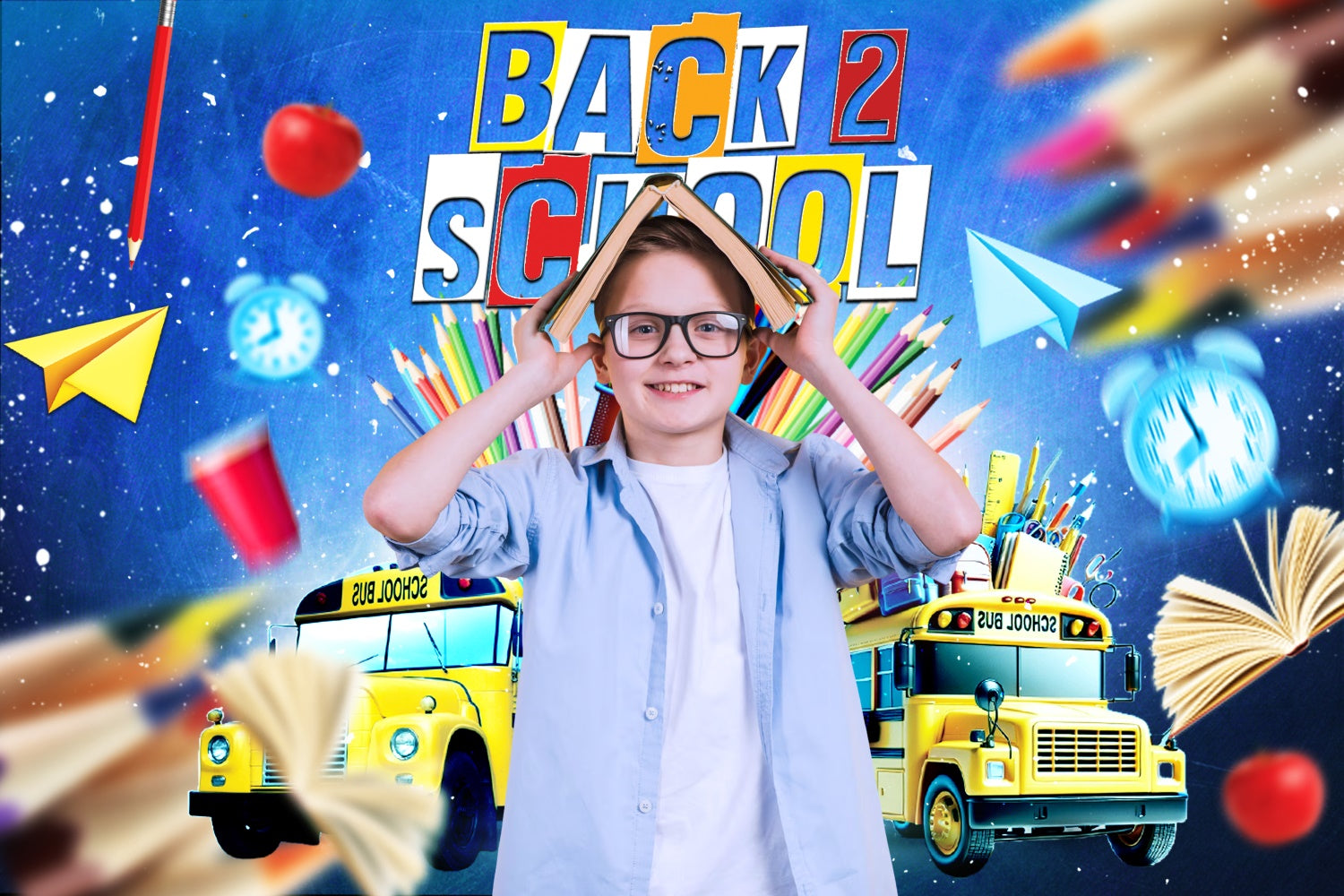Back To School Backdrop School Bus Energy Customized Backdrop LXX6-27
