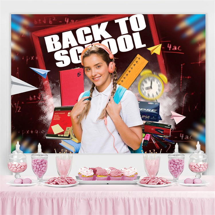 Back To School Photo Backdrop Math Class Mood Custom Backdrop LXX6-31