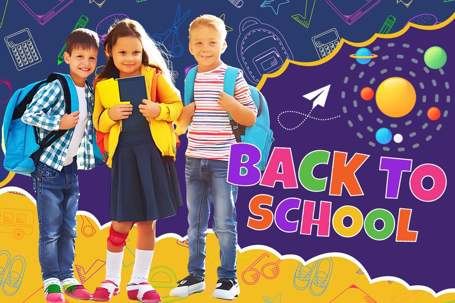 School Photo Backdrop Galaxy School Journey Customized Backdrop LXX6-33