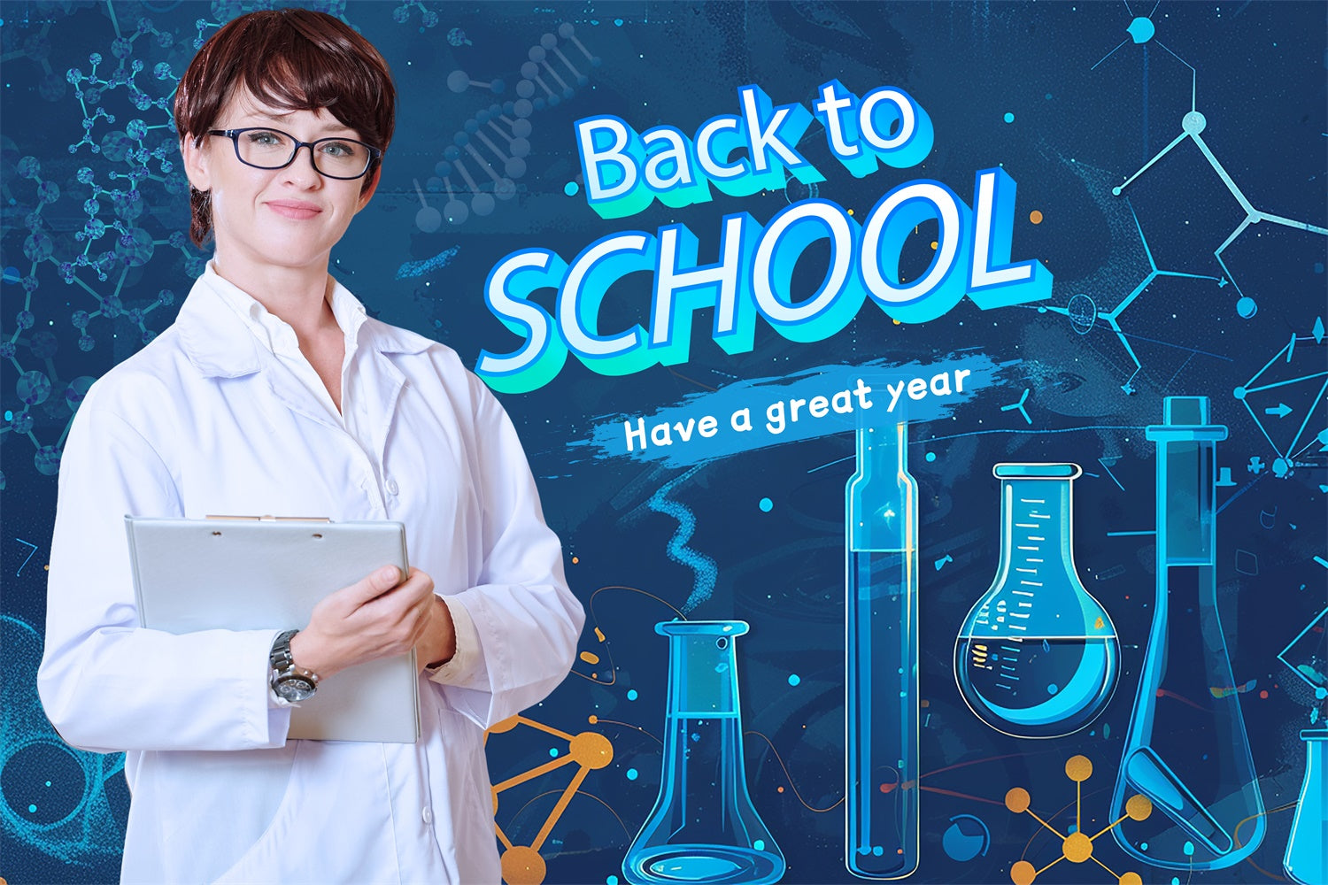 Chemistry Backdrop Blue Lab Learning Personalized Backdrop LXX6-41