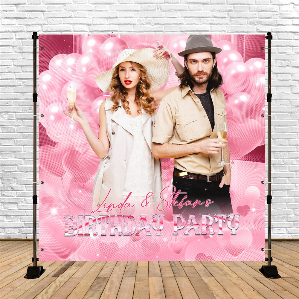 Backdrop Ideas For Birthday Chic Couple Balloon Custom Backdrop LXX6-53
