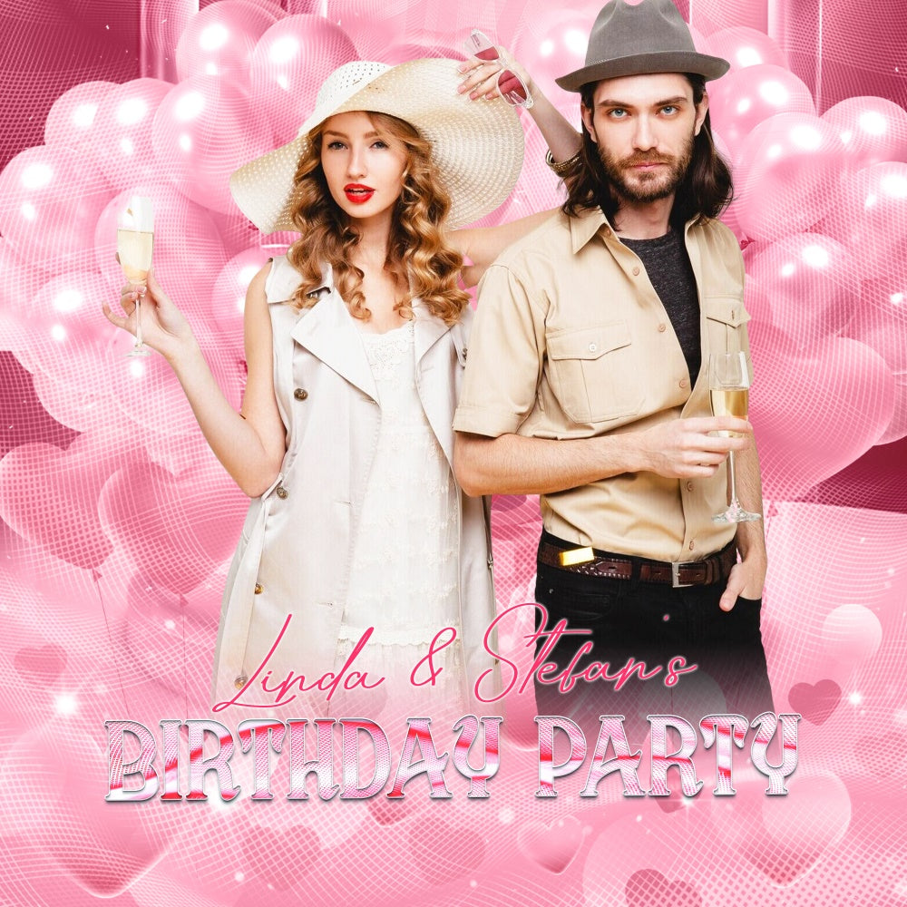 Backdrop Ideas For Birthday Chic Couple Balloon Custom Backdrop LXX6-53