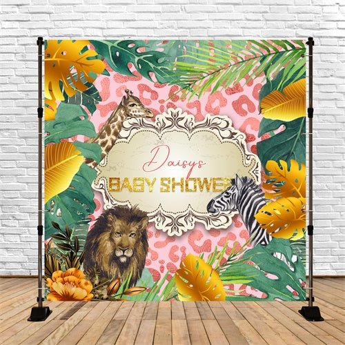 Backdrop For Baby Shower Wild Jungle Adventure Custom Backdrop LXX6-6