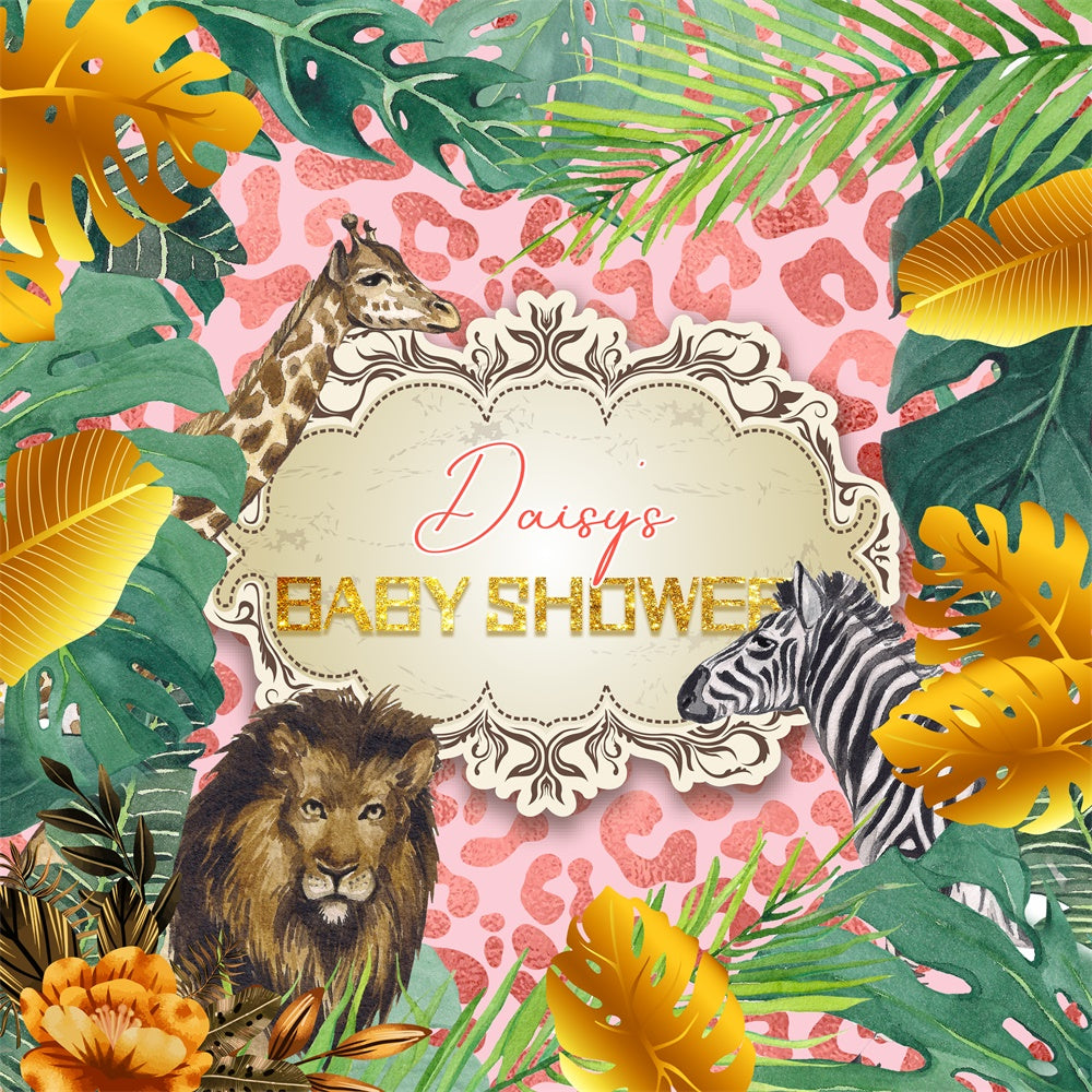 Backdrop For Baby Shower Wild Jungle Adventure Custom Backdrop LXX6-6