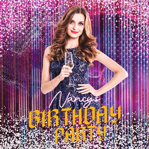 Custom Backdrop For Birthday Party Glam Glitter Bash Backdrop LXX6-85