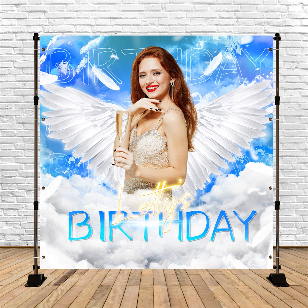 Custom Backdrop For Birthday Party Glow Wings Sky Backdrop LXX6-96